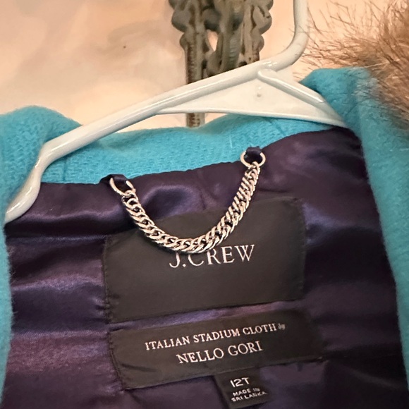 Jcrew Women's turquoise Blue Hooded Coat with Faux Fur Trim - Picture 2 of 8